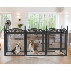 35'' High Metal Exercise Pet Play Pen for Large Dog Cage Fence w/ Pad 8 Panels