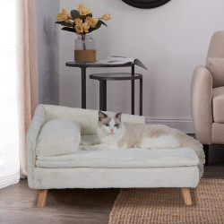 Pet Sofa Bed Snuggle Lounge Elevated Dog Cat Bed w/ Cushion for Small/medium Pet
