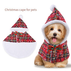 Cute Christmas Dog Hooded Cloak Pet Cloak Cat Cloak Comfortable Pet Accessories 