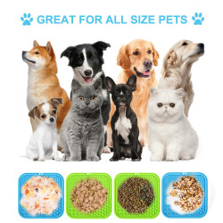 2x Food Grade Silicone Dog Cat Lick Mat w/ Strong Suction Feeding Plate for Pet