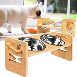 Adjustable Dog Bowl Stand Feeder Raised Elevated Food Water Pet Feeding Station