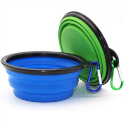 2X Portable Travel Collapsible Foldable Pet Dog Bowl for Food & Water Bowls Dish