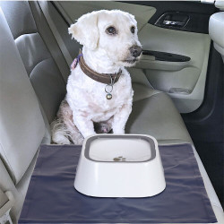 Dog Water Bowl Upgrade No Spill Slow Feeder Travel Water Bowl w/ Waterproof Mat